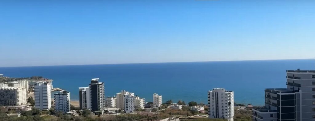 New residential buildings and the coast seen from above in Ayaş, Mersin